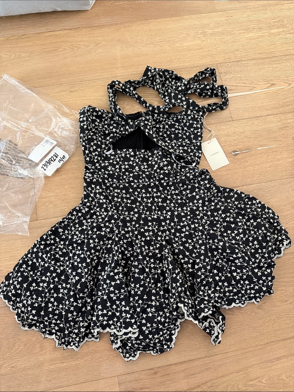 Tularosa Black & White Floral Mini Dress